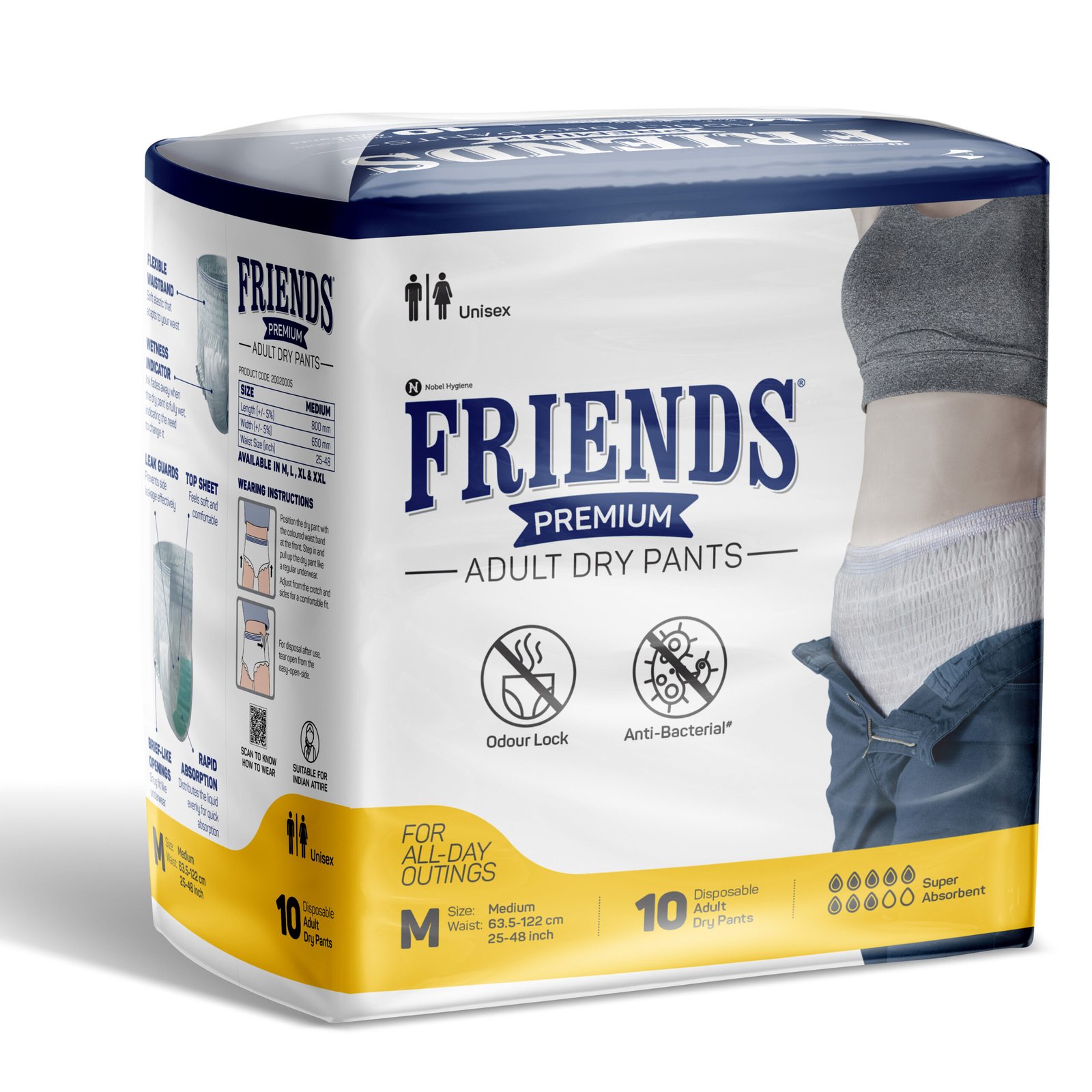 Friends Premium Unisex Adult Pull-Up Diapers - M