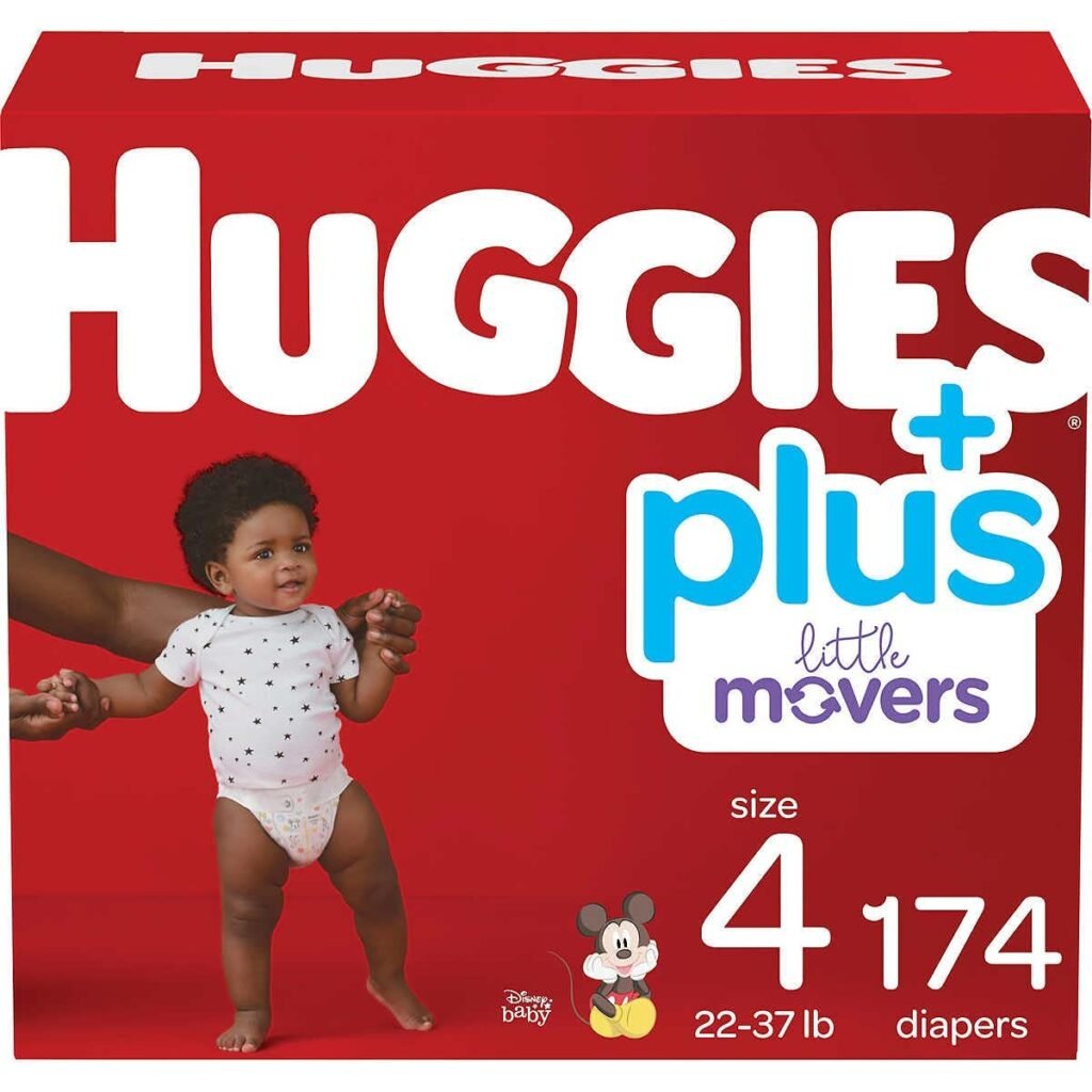 Huggies Little Movers Plus+ Baby Diapers – Size 4