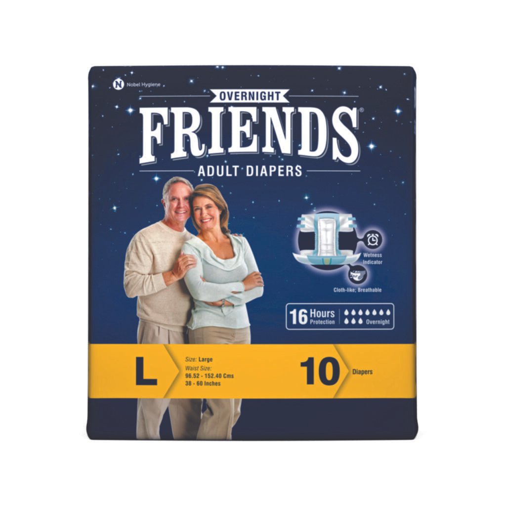 Friends Overnight Unisex Adult Diapers – L