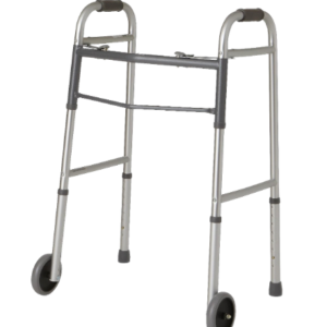 Medline Guardian Two-Button Folding Walkers with 5″ Wheels