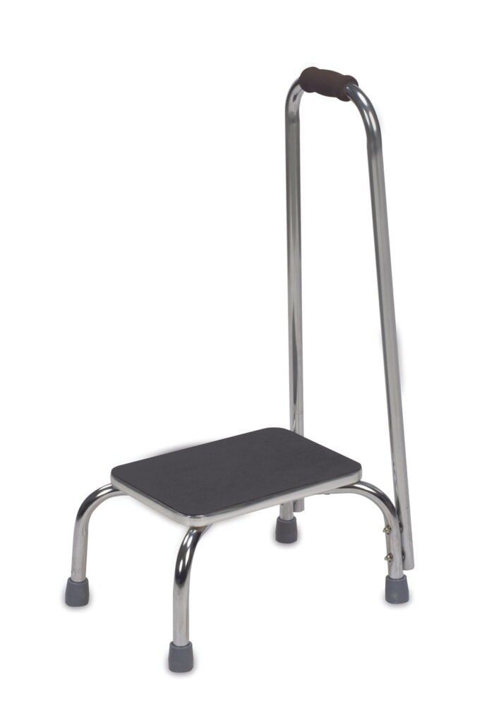 Chrome Stepstool with Handrail