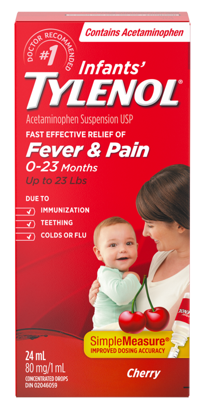 Infants Tylenol 0-23 Months (Fever & Pain) 24ML/80G Cherry