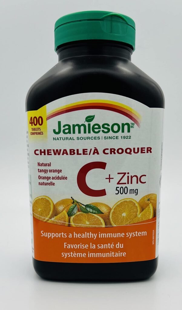 Jamieson Vitamin C with Zinc Chewable Tablets 500MG
